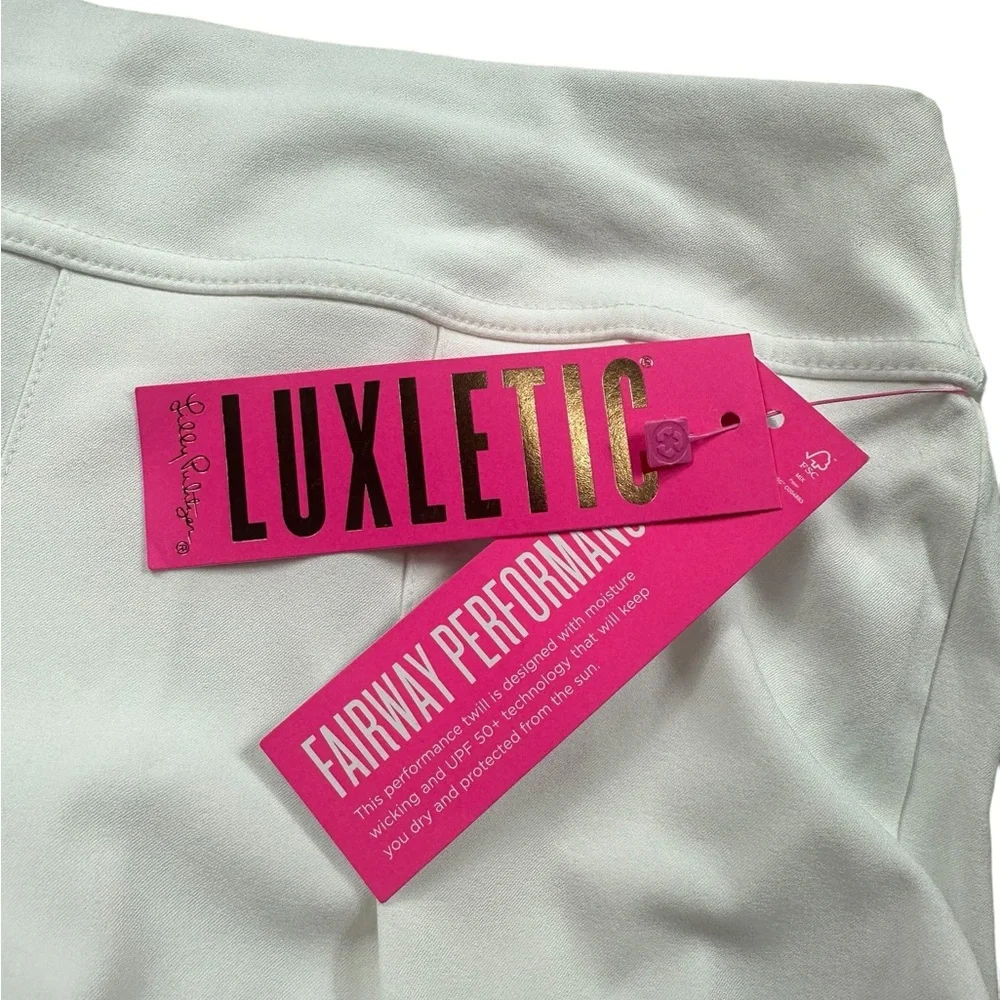 LILLY PULITZER: NWT Luxletic 5” Frazier Shorts in Resort White UPF 50+ Size 16